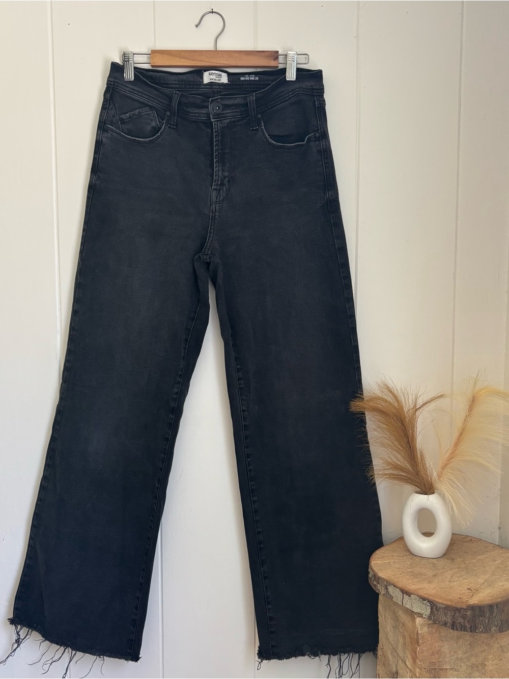 Kensie Black Wide Leg High-Rise Jeans